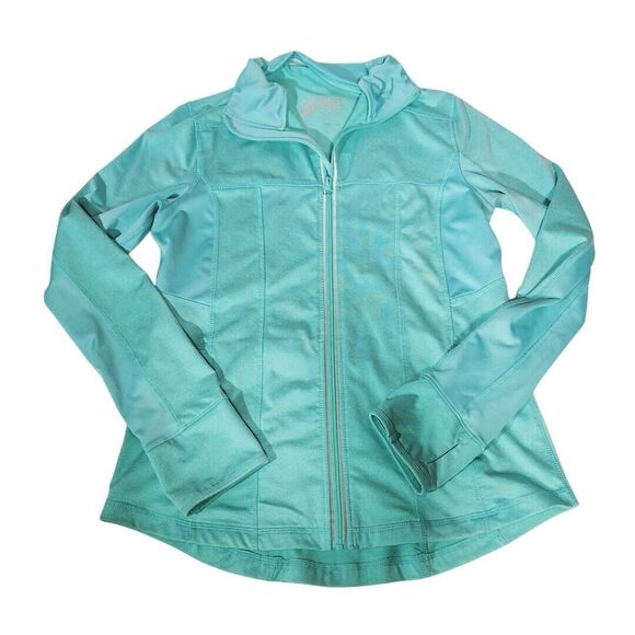 BKE Sport Womens Sz L Activewear Light Jacket Long Sleeve Full Zip Pockets Blue - Picture 1 of 11